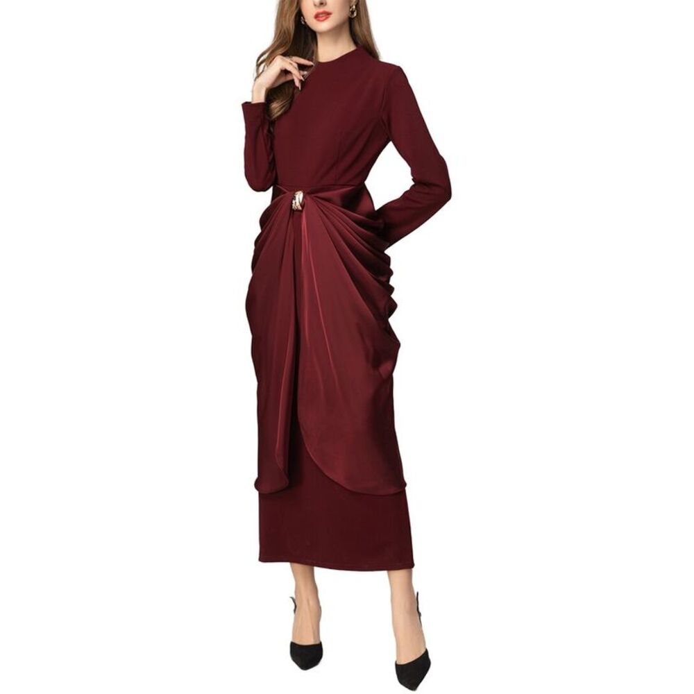 Brc By Burryco Womens  Solid Midi Dress